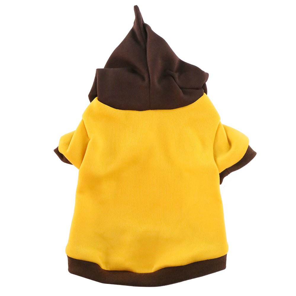 KFX-4587837 Dog Fleece Padded Hooded Sweater in Blue, Red, Yellow – Available in Sizes S to XXL