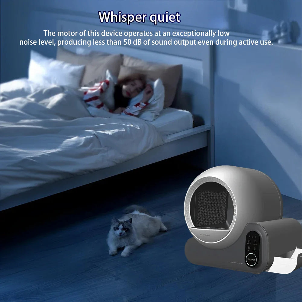KFX-458835 Smart Automatic Cat Litter Box with WiFi APP Control, Odor Control, and Dust-Free Design for Cats up to 10kg