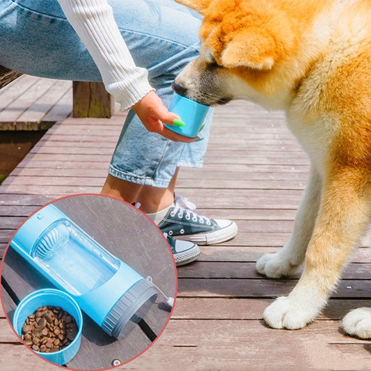 KFX-4588605 Portable Dog Water Bottle with Drawer-Style Trough, BPA-Free Material, 300ml Capacity, Ideal for Outdoor Use