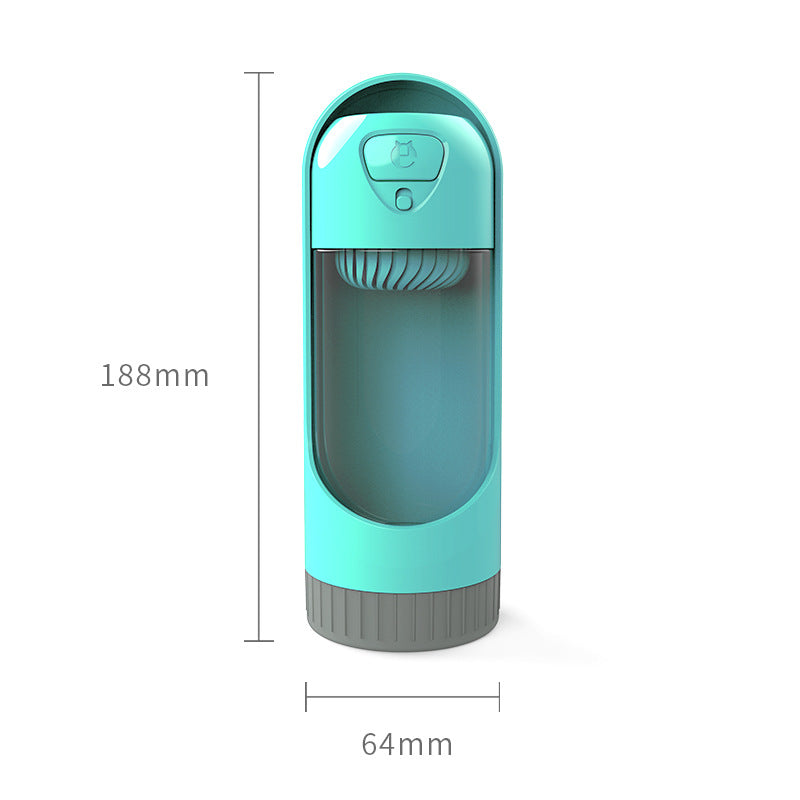 KFX-4588605 Portable Dog Water Bottle with Drawer-Style Trough, BPA-Free Material, 300ml Capacity, Ideal for Outdoor Use