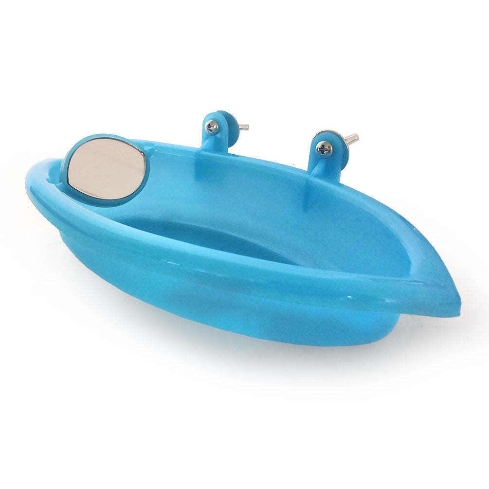 KFX-4588733 Small Parrot Bath Basin with Optional Mirror for Birds, 18.7cm x 10cm