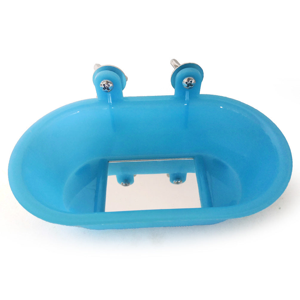 KFX-4588733 Small Parrot Bath Basin with Optional Mirror for Birds, 18.7cm x 10cm
