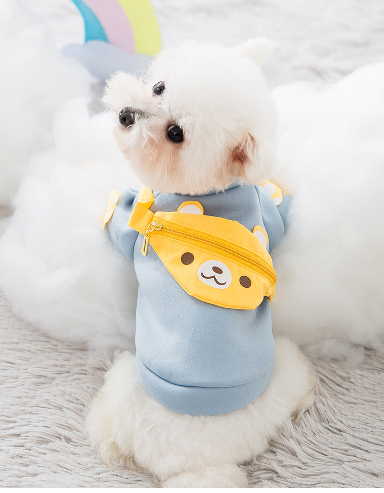 KFX-4592701 Cute Cartoon Pet Backpack Sweater Made of Milk Silk Fabric