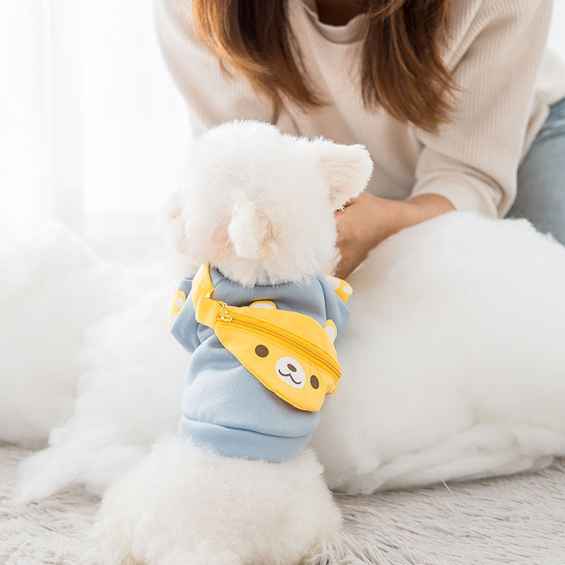KFX-4592701 Cute Cartoon Pet Backpack Sweater Made of Milk Silk Fabric