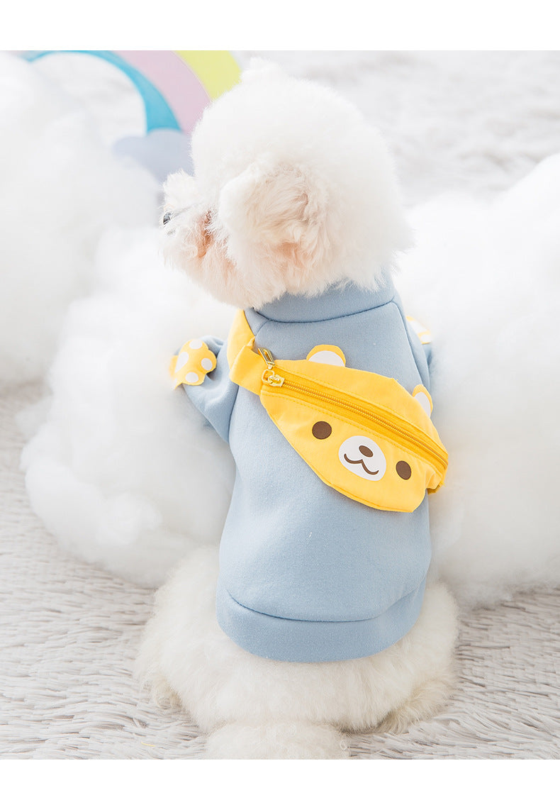 KFX-4592701 Cute Cartoon Pet Backpack Sweater Made of Milk Silk Fabric