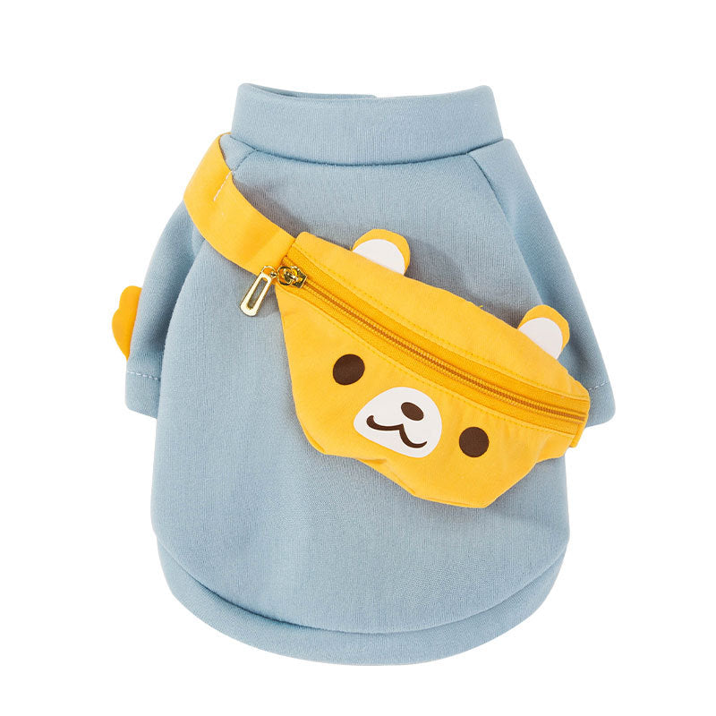 KFX-4592701 Cute Cartoon Pet Backpack Sweater Made of Milk Silk Fabric