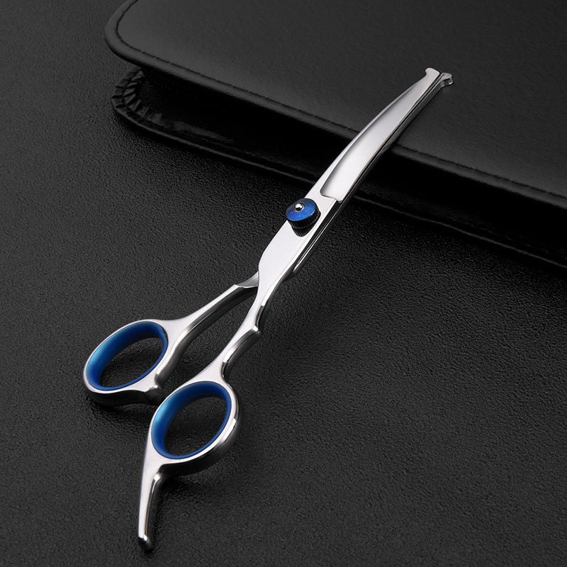 KFX-4594109 6-Inch Professional Stainless Steel Dog Grooming Scissors Set with Leather Bag