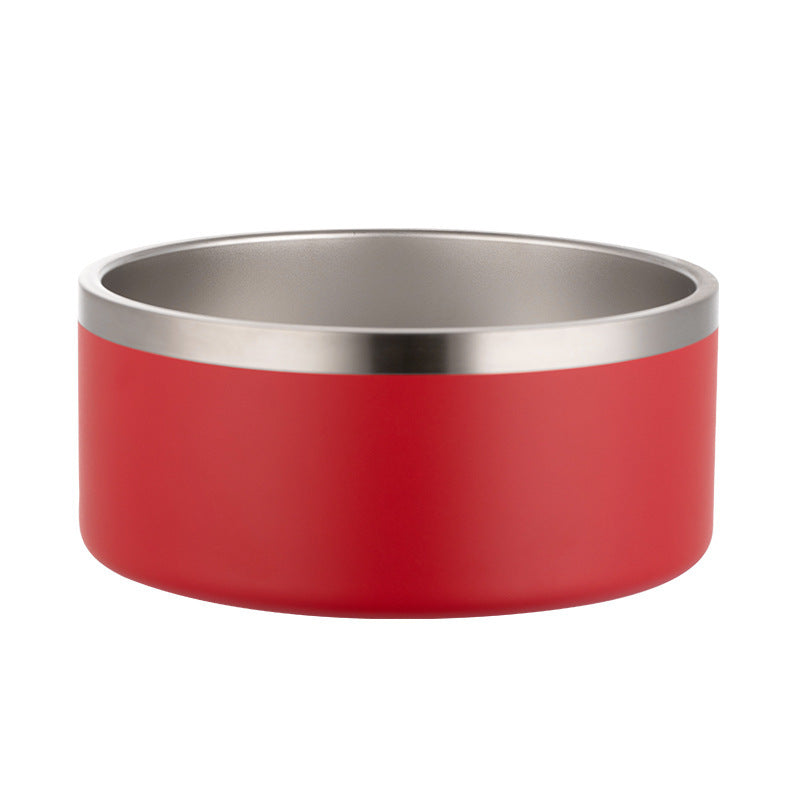 KFX-4594493 304 Stainless Steel Dog Bowl with Silica Gel Pad - Modern Design, 100oz Capacity, 10.5cm Height, 23.5cm Diameter