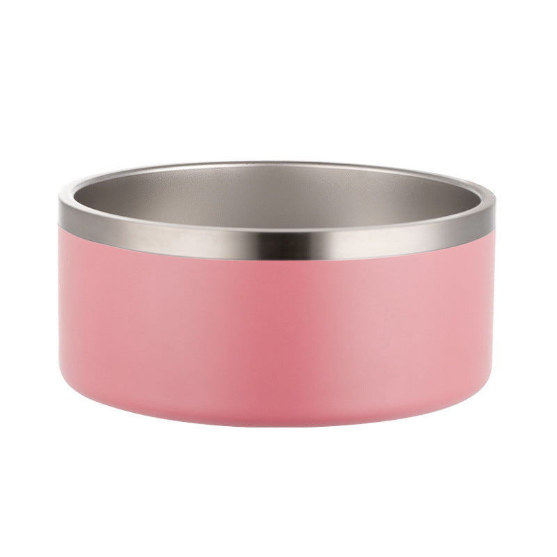 KFX-4594493 304 Stainless Steel Dog Bowl with Silica Gel Pad - Modern Design, 100oz Capacity, 10.5cm Height, 23.5cm Diameter