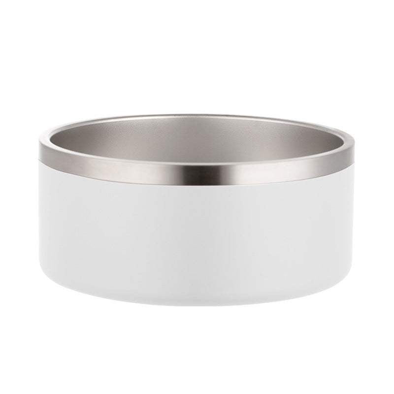 KFX-4594493 304 Stainless Steel Dog Bowl with Silica Gel Pad - Modern Design, 100oz Capacity, 10.5cm Height, 23.5cm Diameter