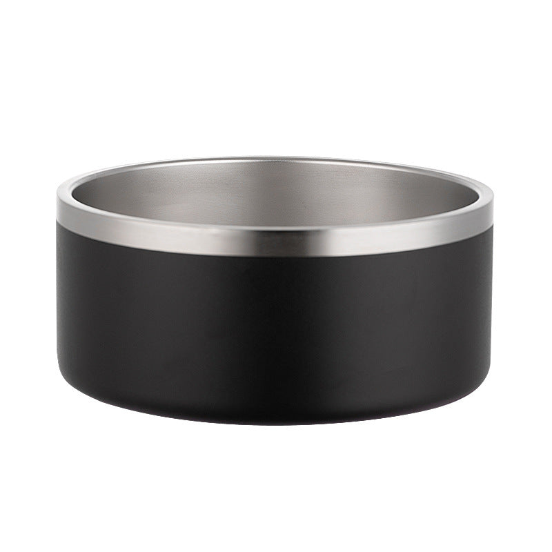 KFX-4594493 304 Stainless Steel Dog Bowl with Silica Gel Pad - Modern Design, 100oz Capacity, 10.5cm Height, 23.5cm Diameter