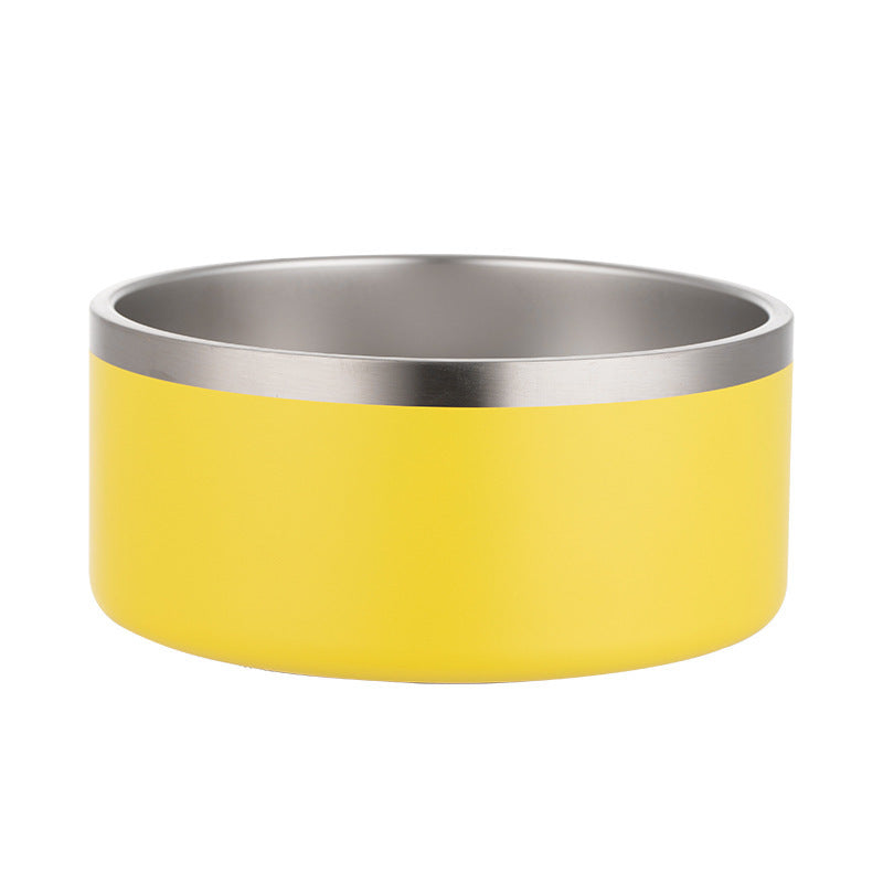 KFX-4594493 304 Stainless Steel Dog Bowl with Silica Gel Pad - Modern Design, 100oz Capacity, 10.5cm Height, 23.5cm Diameter