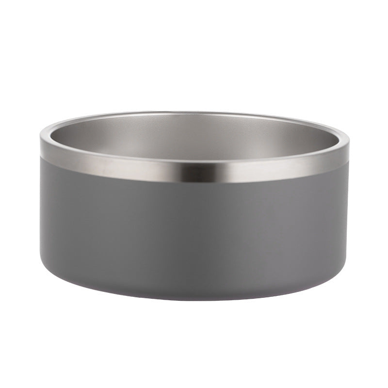 KFX-4594493 304 Stainless Steel Dog Bowl with Silica Gel Pad - Modern Design, 100oz Capacity, 10.5cm Height, 23.5cm Diameter