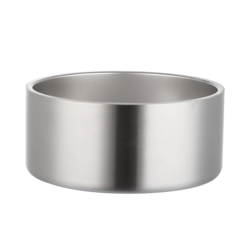 KFX-4594493 304 Stainless Steel Dog Bowl with Silica Gel Pad - Modern Design, 100oz Capacity, 10.5cm Height, 23.5cm Diameter