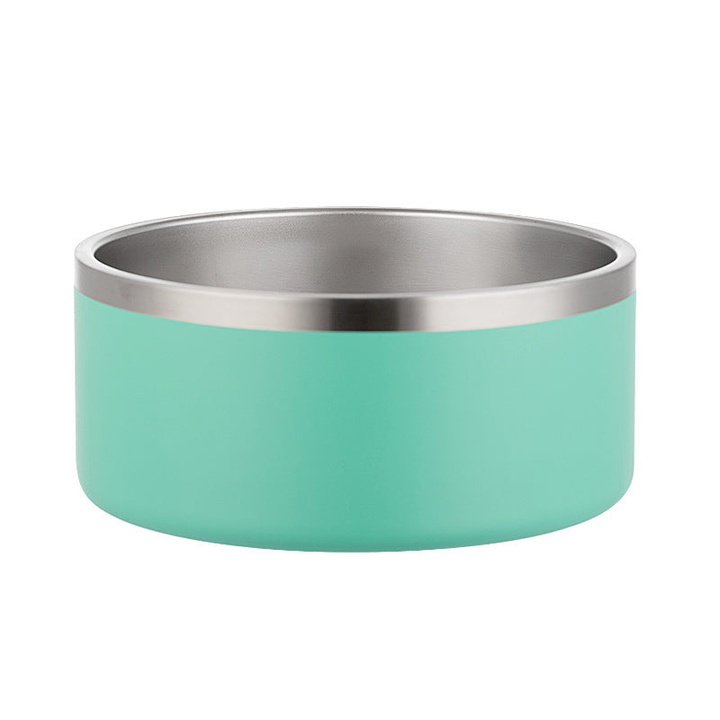 KFX-4594493 304 Stainless Steel Dog Bowl with Silica Gel Pad - Modern Design, 100oz Capacity, 10.5cm Height, 23.5cm Diameter