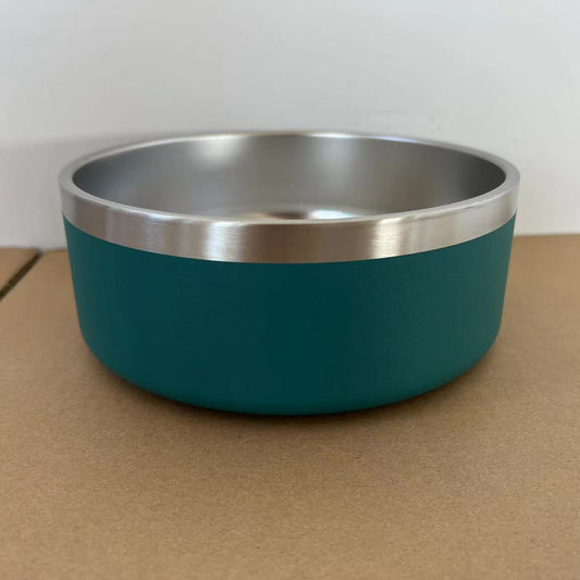 KFX-4594493 304 Stainless Steel Dog Bowl with Silica Gel Pad - Modern Design, 100oz Capacity, 10.5cm Height, 23.5cm Diameter