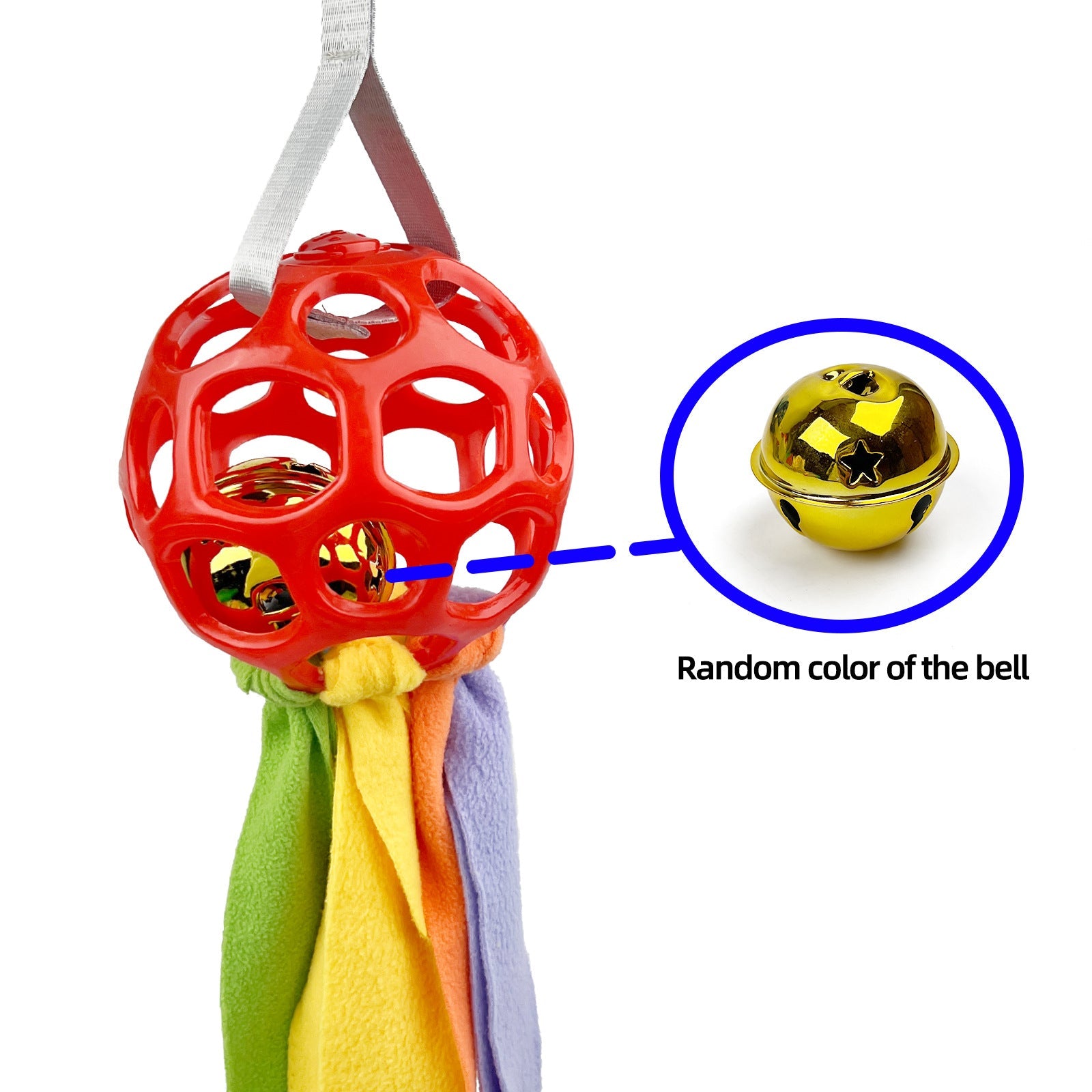 KFX-4595773 Interactive Educational Hollow Toy Ball for Dogs and Cats with TPR Sound and Bell - 75cm, 210g