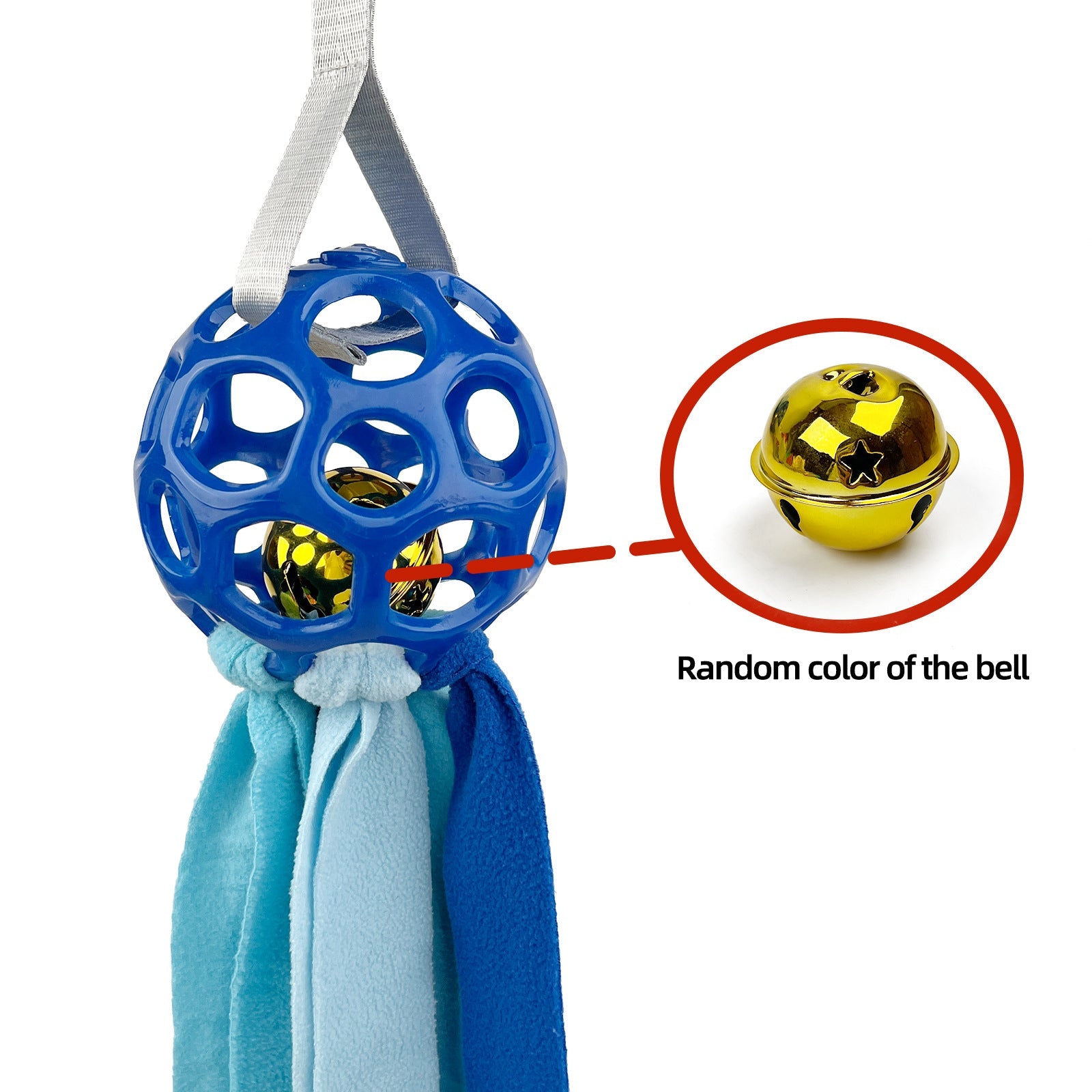 KFX-4595773 Interactive Educational Hollow Toy Ball for Dogs and Cats with TPR Sound and Bell - 75cm, 210g