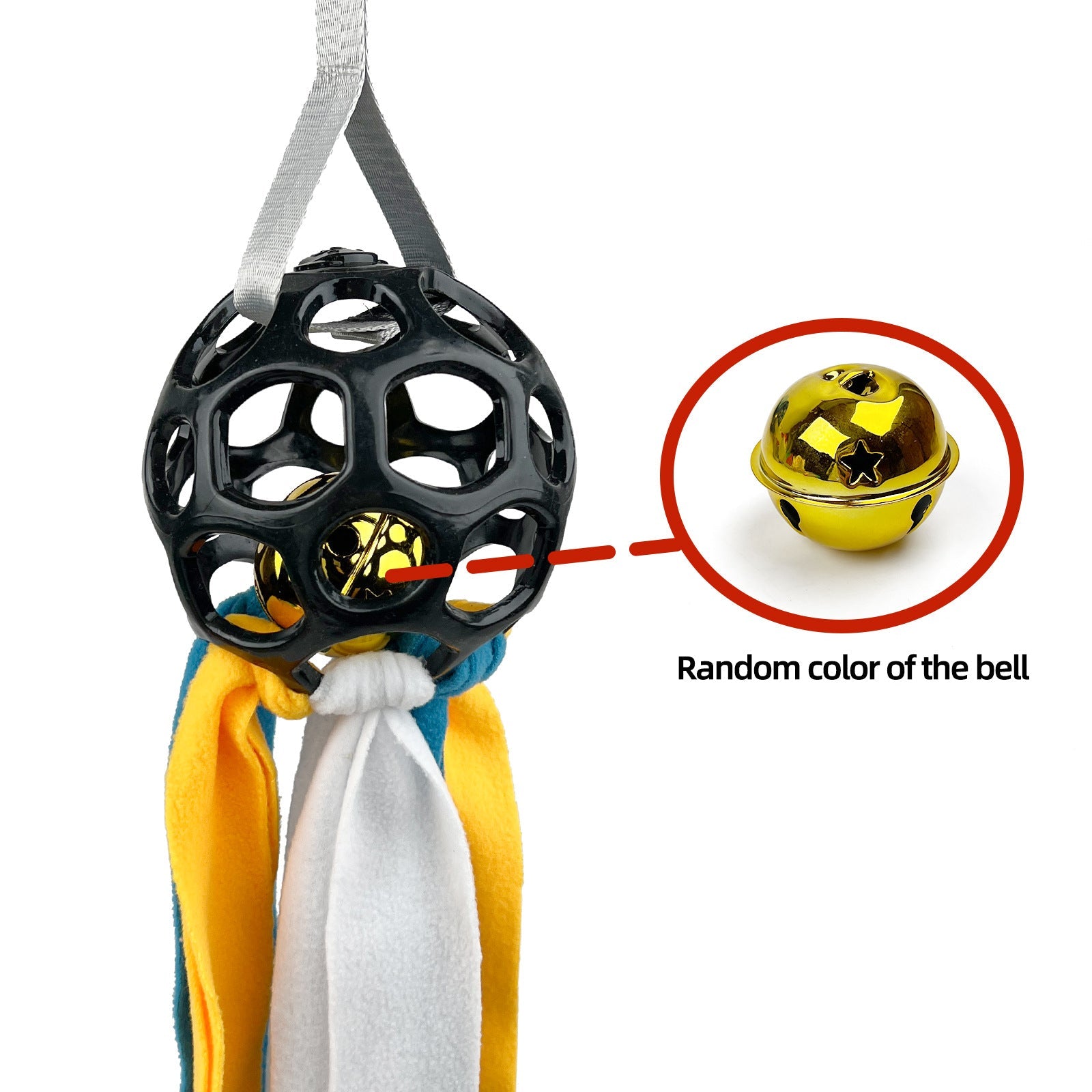 KFX-4595773 Interactive Educational Hollow Toy Ball for Dogs and Cats with TPR Sound and Bell - 75cm, 210g