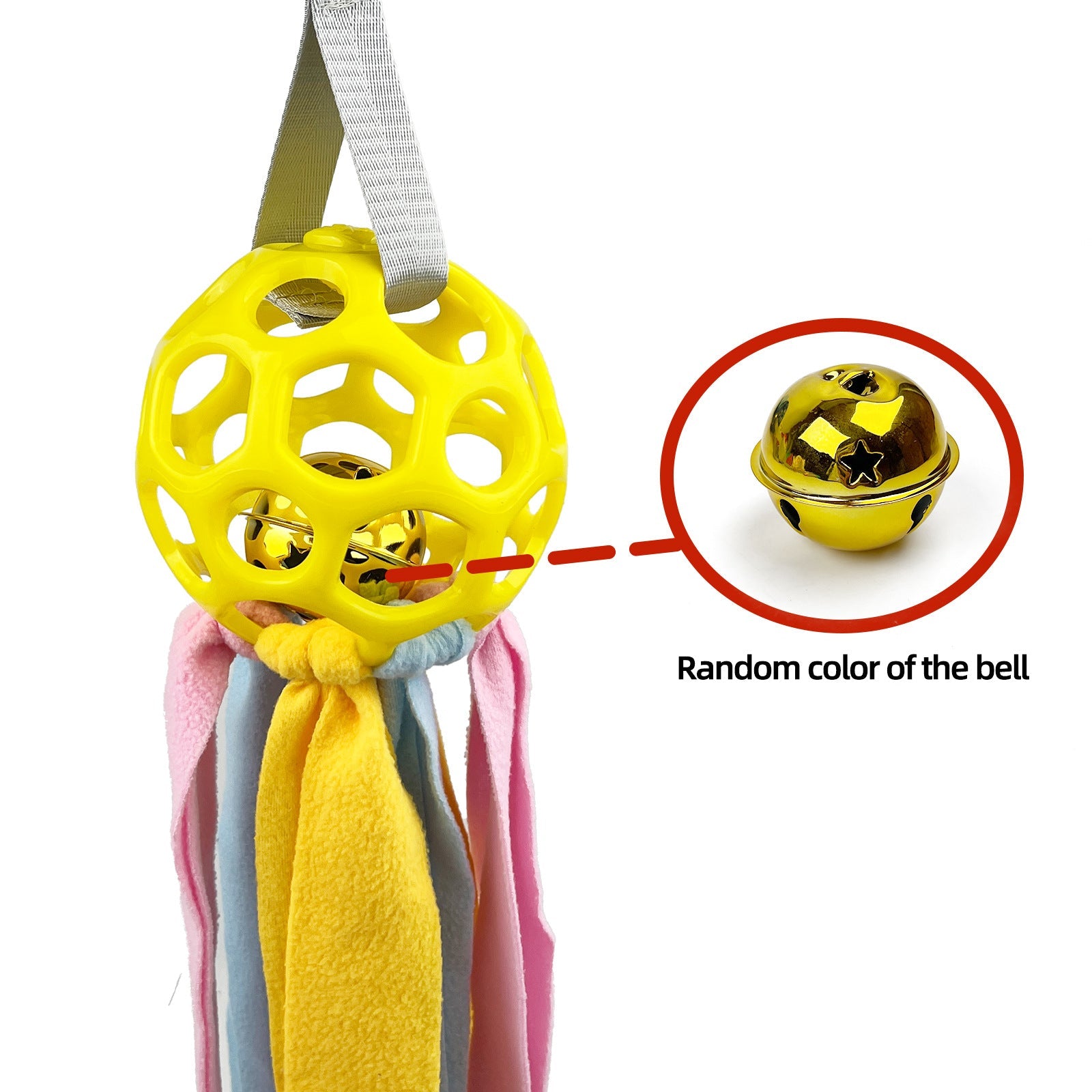 KFX-4595773 Interactive Educational Hollow Toy Ball for Dogs and Cats with TPR Sound and Bell - 75cm, 210g