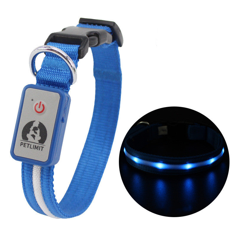KFX-4596285 Waterproof LED Charging Collar for Pets with Adjustable Fit and Towing Buckle