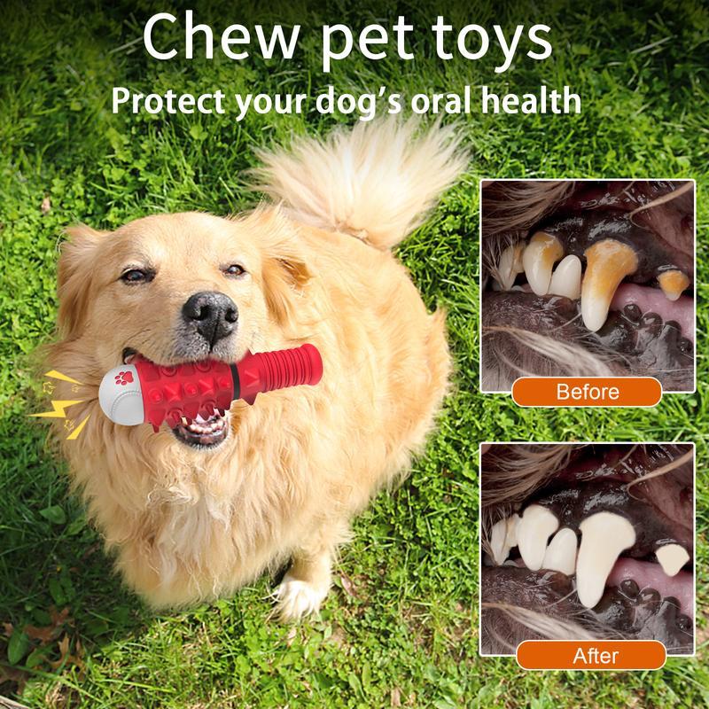 KFX-4596925 Durable Rubber Chewing Toy with Squeaker for Medium and Large Dogs