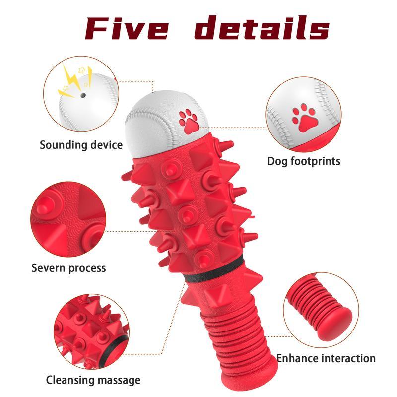 KFX-4596925 Durable Rubber Chewing Toy with Squeaker for Medium and Large Dogs