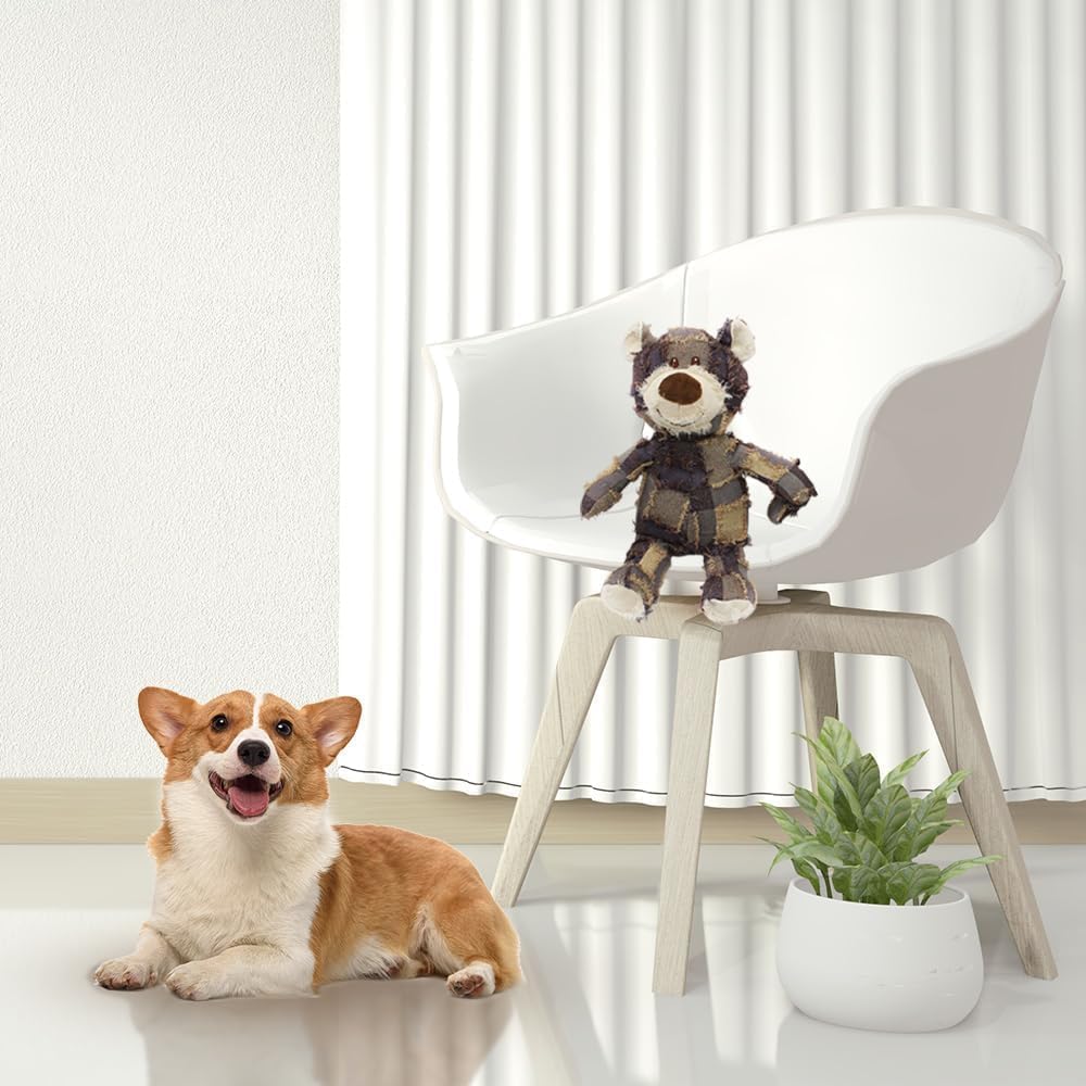 KFX-4597949 Durable Indestructible Dog Toy Bear with Squeaker for Heavy Chewers, Interactive Chew Toy for All Breeds