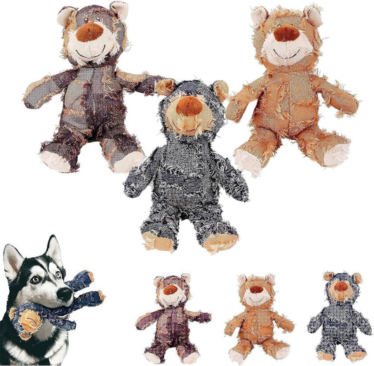 KFX-4597949 Durable Indestructible Dog Toy Bear with Squeaker for Heavy Chewers, Interactive Chew Toy for All Breeds