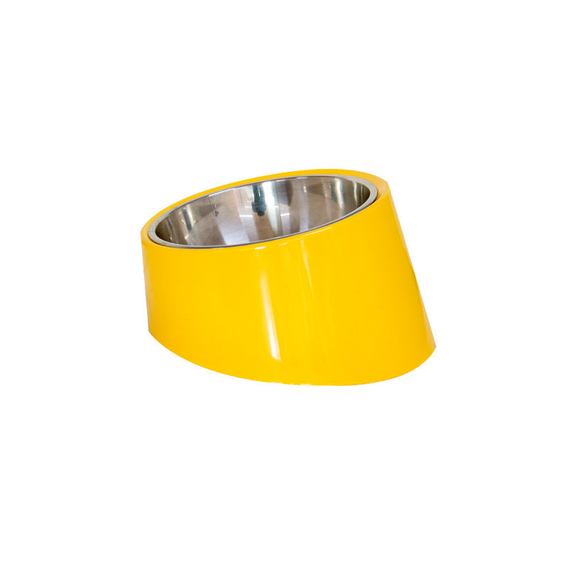 KFX-4598461 Inclined Stainless Steel Dog and Cat Food Bowl - Short Mouth Design, Various Sizes