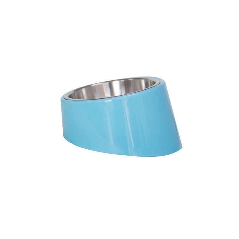 KFX-4598461 Inclined Stainless Steel Dog and Cat Food Bowl - Short Mouth Design, Various Sizes