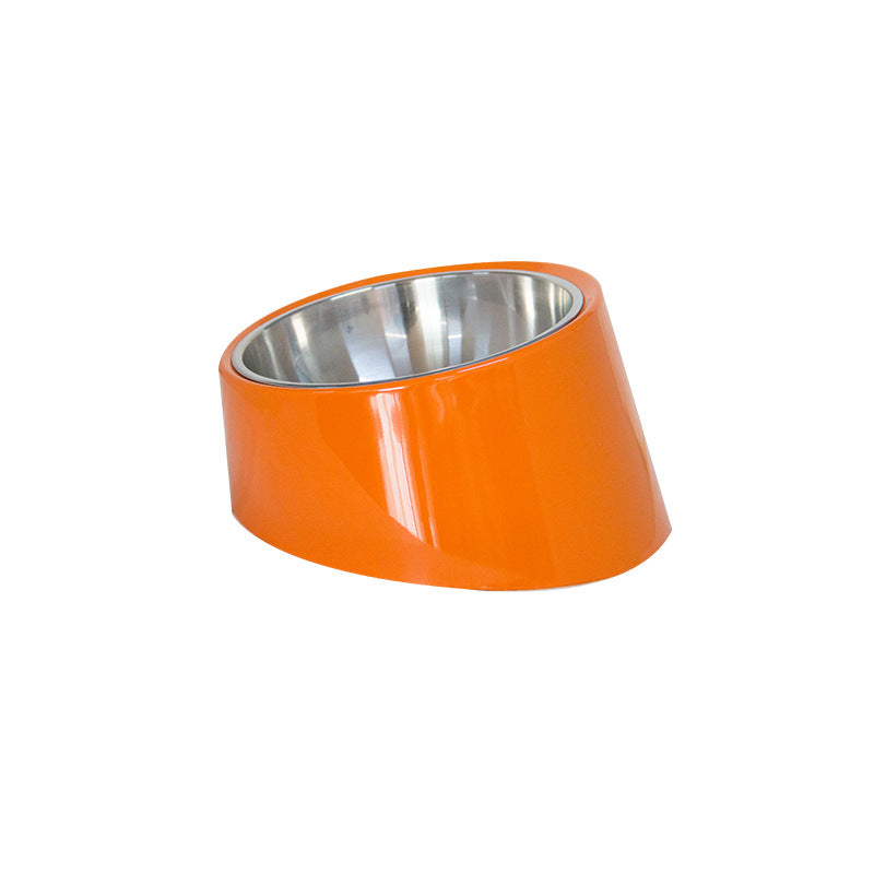 KFX-4598461 Inclined Stainless Steel Dog and Cat Food Bowl - Short Mouth Design, Various Sizes