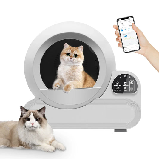 KFX-459987 Smart Self-Cleaning Cat Litter Box with 70L Capacity and Infrared Sensor for Multiple Cats