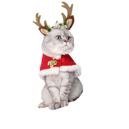 KFX-4602429 Festive Red Polar Fleece Christmas Windshield Cloak with Adjustable Length and Fur Ball Accents