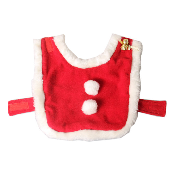 KFX-4602429 Festive Red Polar Fleece Christmas Windshield Cloak with Adjustable Length and Fur Ball Accents