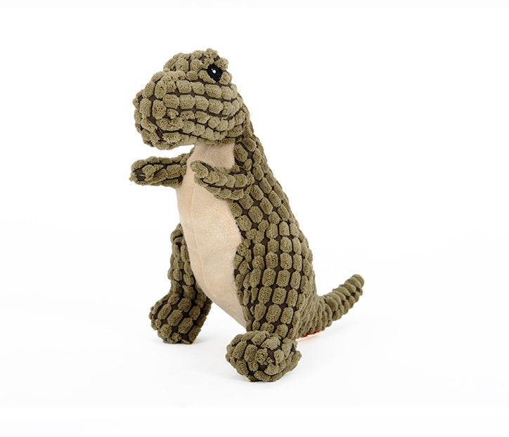 KFX-4603709 Giant Interactive Dinosaur Plush Dog Toy with Squeakers for Large Dogs and Small Breeds