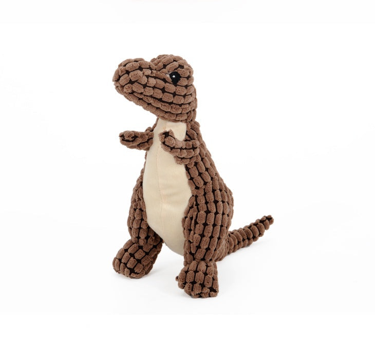 KFX-4603709 Giant Interactive Dinosaur Plush Dog Toy with Squeakers for Large Dogs and Small Breeds