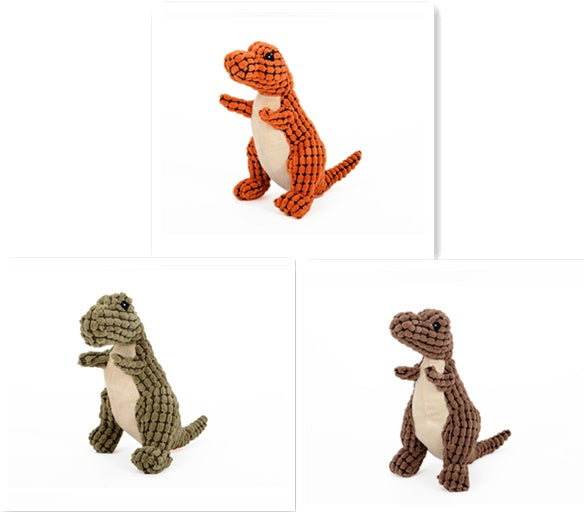 KFX-4603709 Giant Interactive Dinosaur Plush Dog Toy with Squeakers for Large Dogs and Small Breeds