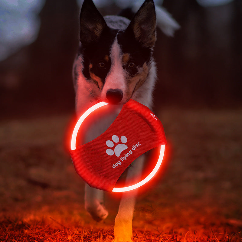 KFX-4604861 LED Dog Flying Disc – Rechargeable Interactive Training Toy for Fun Nighttime Play