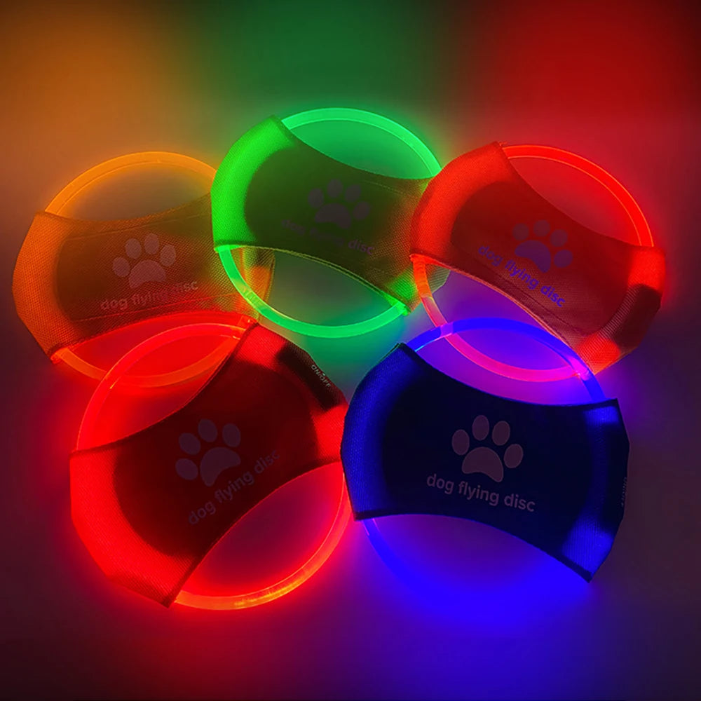 KFX-4604861 LED Dog Flying Disc – Rechargeable Interactive Training Toy for Fun Nighttime Play