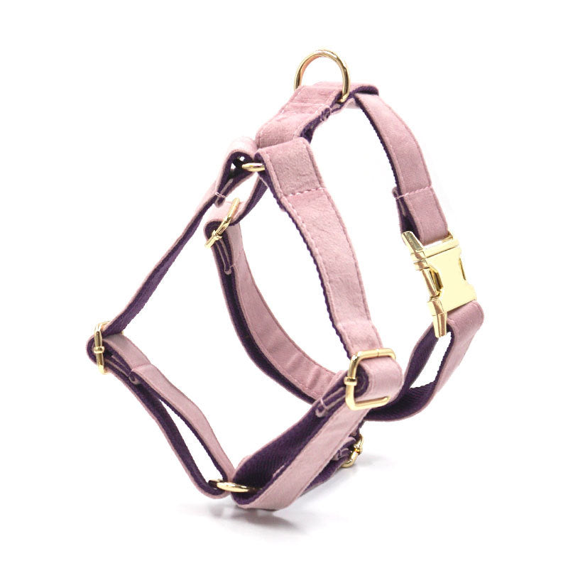 KFX-4605501 Christmas Green Velvet Dog Collar and Leash Set with Gold Buckle