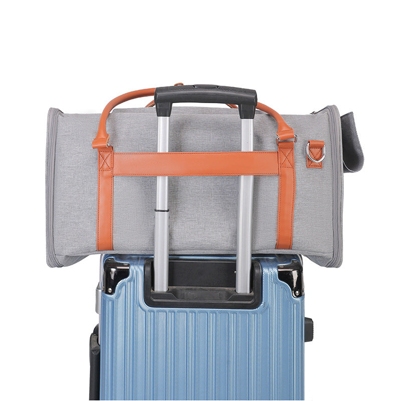 KFX-4606269 Portable Multifunctional Cat Carrier with Universal Wheels and Pull Rod - Soft Nylon Design