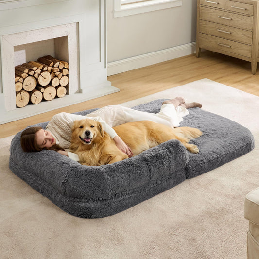 KFX-4608061 Foldable Dog Nest Bed with Removable Washable Cover - Multiple Colors Available