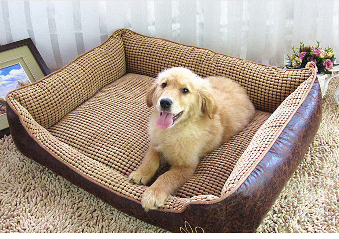KFX-4609853 Cozy Suede Pet Nest with Free Bone, Blanket, and Summer Mat