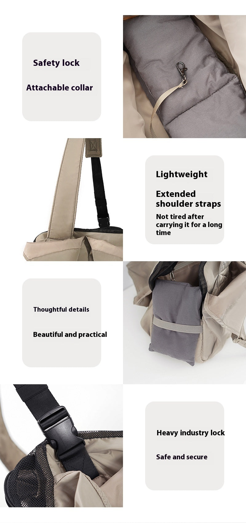 KFX-4612029 Breathable Apricot Cloth Pet Handbag for Outdoor Use, Portable and Versatile Design