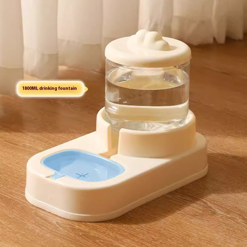KFX-4613565 Automatic Cat Food and Water Dispenser with 4000ML Capacity in Cream Yellow