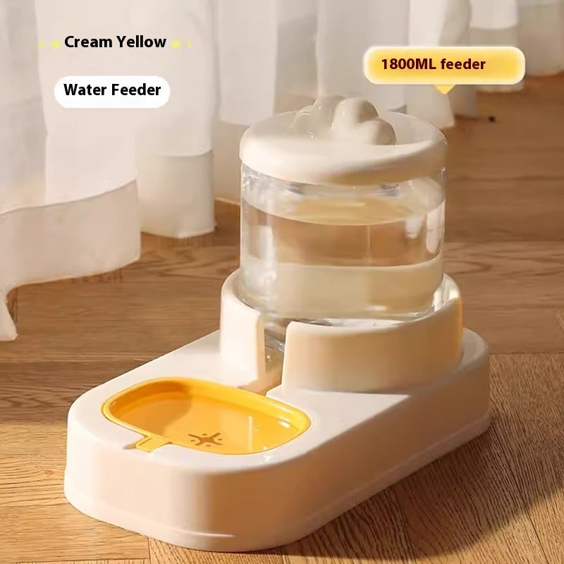 KFX-4613565 Automatic Cat Food and Water Dispenser with 4000ML Capacity in Cream Yellow
