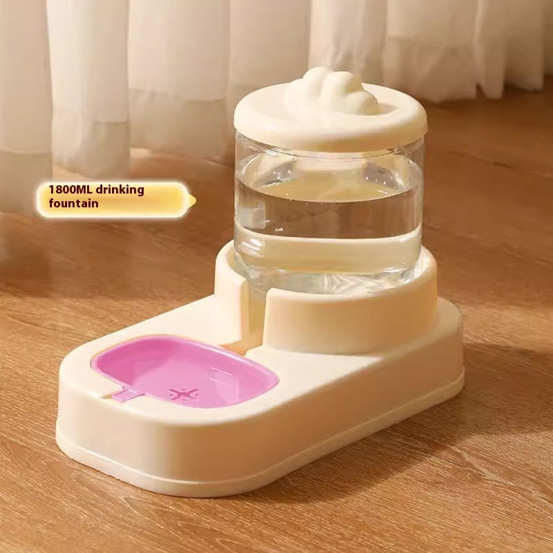 KFX-4613565 Automatic Cat Food and Water Dispenser with 4000ML Capacity in Cream Yellow