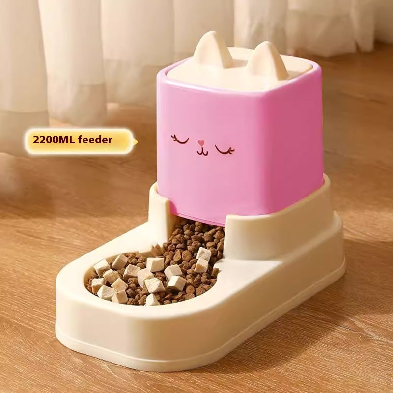 KFX-4613565 Automatic Cat Food and Water Dispenser with 4000ML Capacity in Cream Yellow