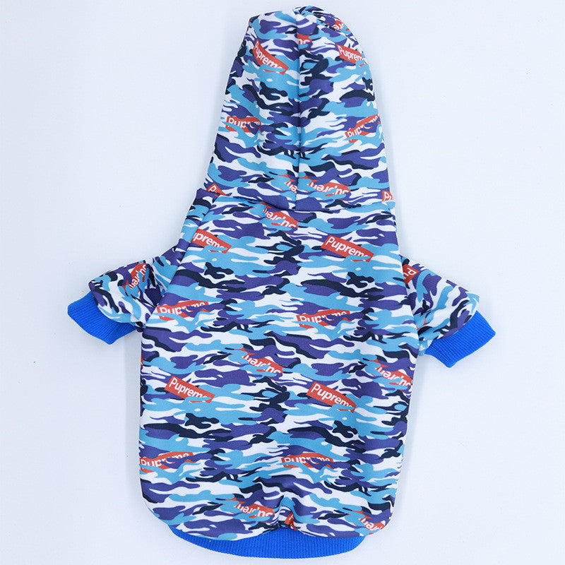 KFX-4613949 Camouflage Pet Hoodie - Casual Two-Legged Outfit for All Sizes